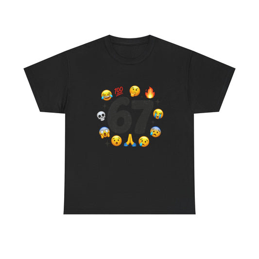 Funny 67 Meme Emoji T-Shirt — Meme Face Graphic Tee