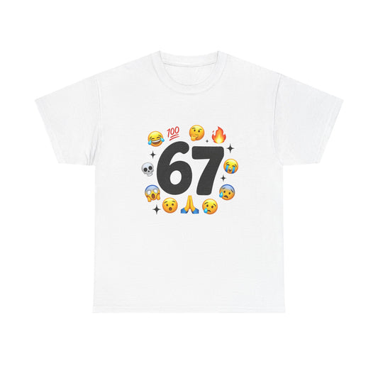 Funny 67 Meme Emoji T-Shirt — Meme Face Graphic Tee
