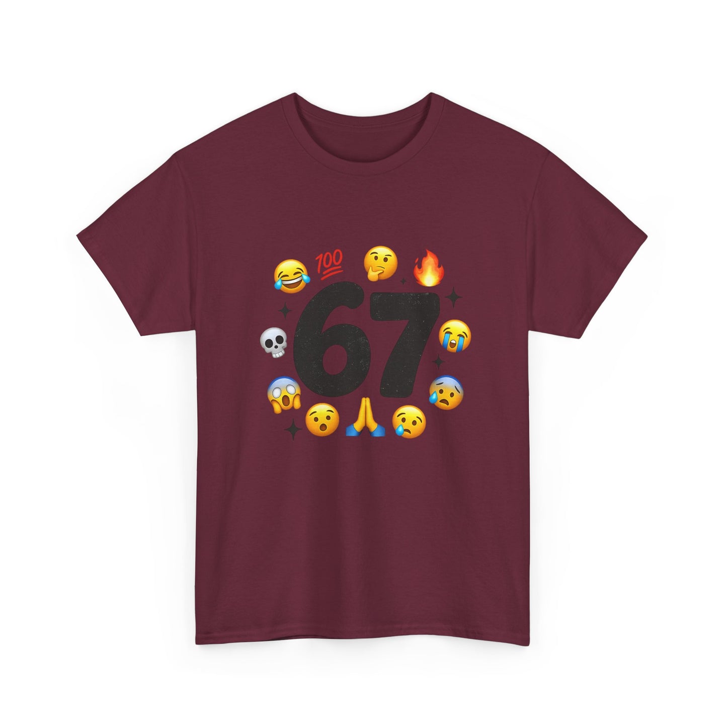Funny 67 Meme Emoji T-Shirt — Meme Face Graphic Tee