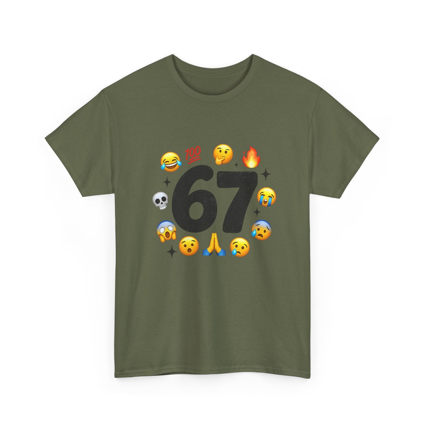 Funny 67 Meme Emoji T-Shirt — Meme Face Graphic Tee